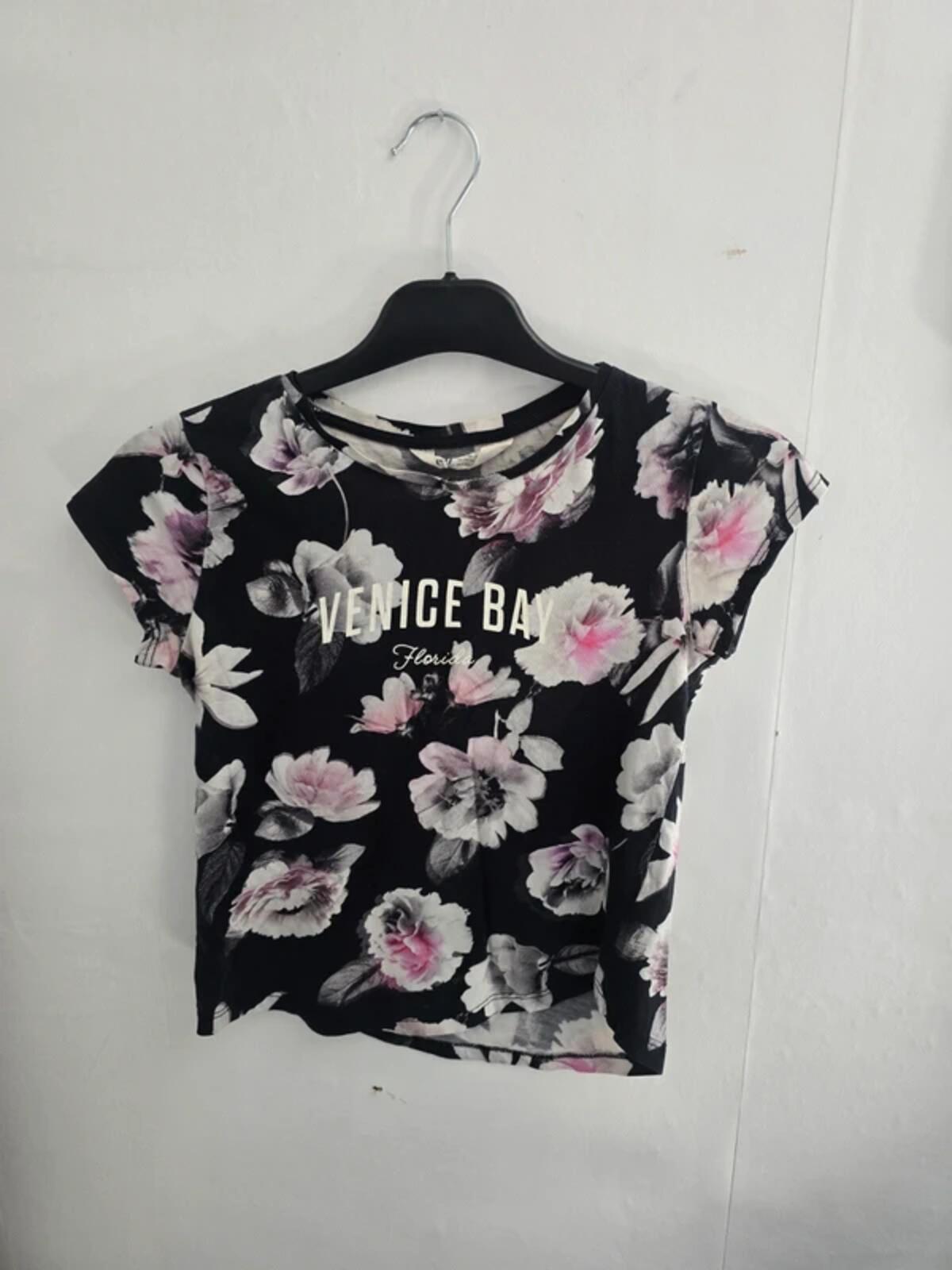 H&M Girls "Venice Bay" Floral Cotton Tee Age 8-10