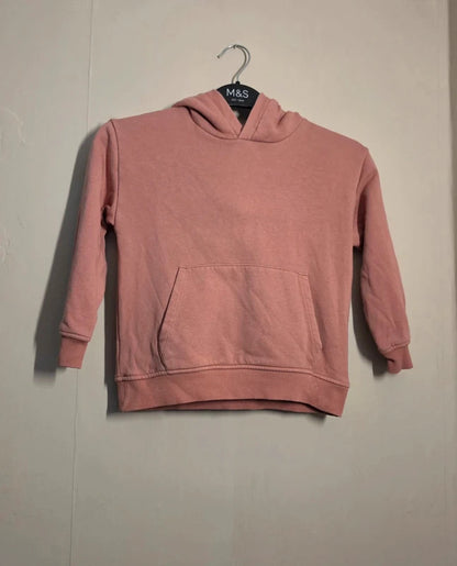 Marks & Spencer Girls Dusky Pink Pullover Hoodie Age 5-6 Years