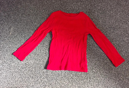 Next Toddler Bright Red Ribbed Long Sleeve Cotton Top Age 3 Years