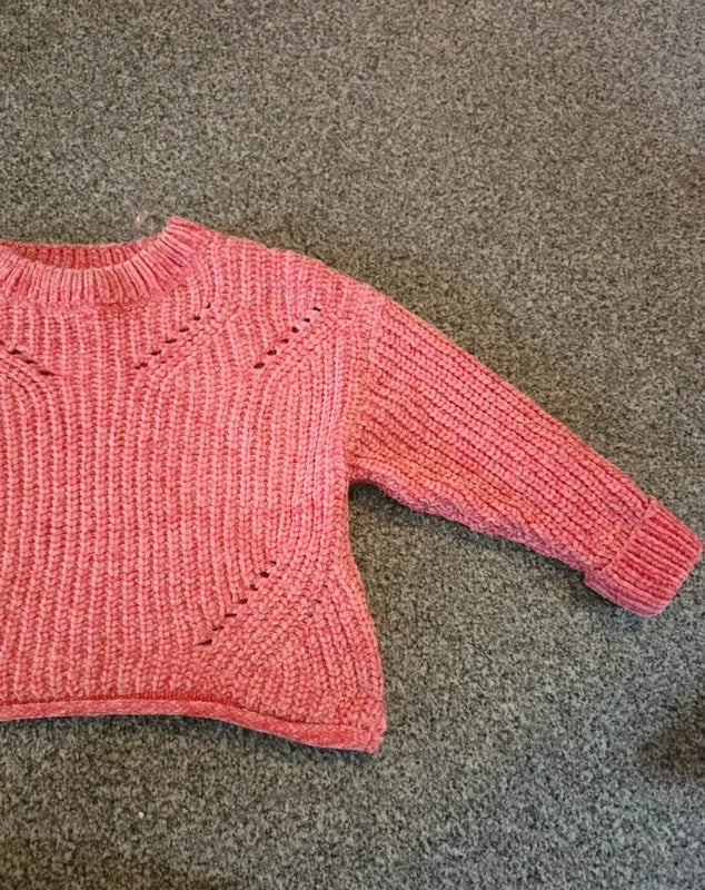 Matalan Girls Pink Chunky Knit Jumper Age 4 Years