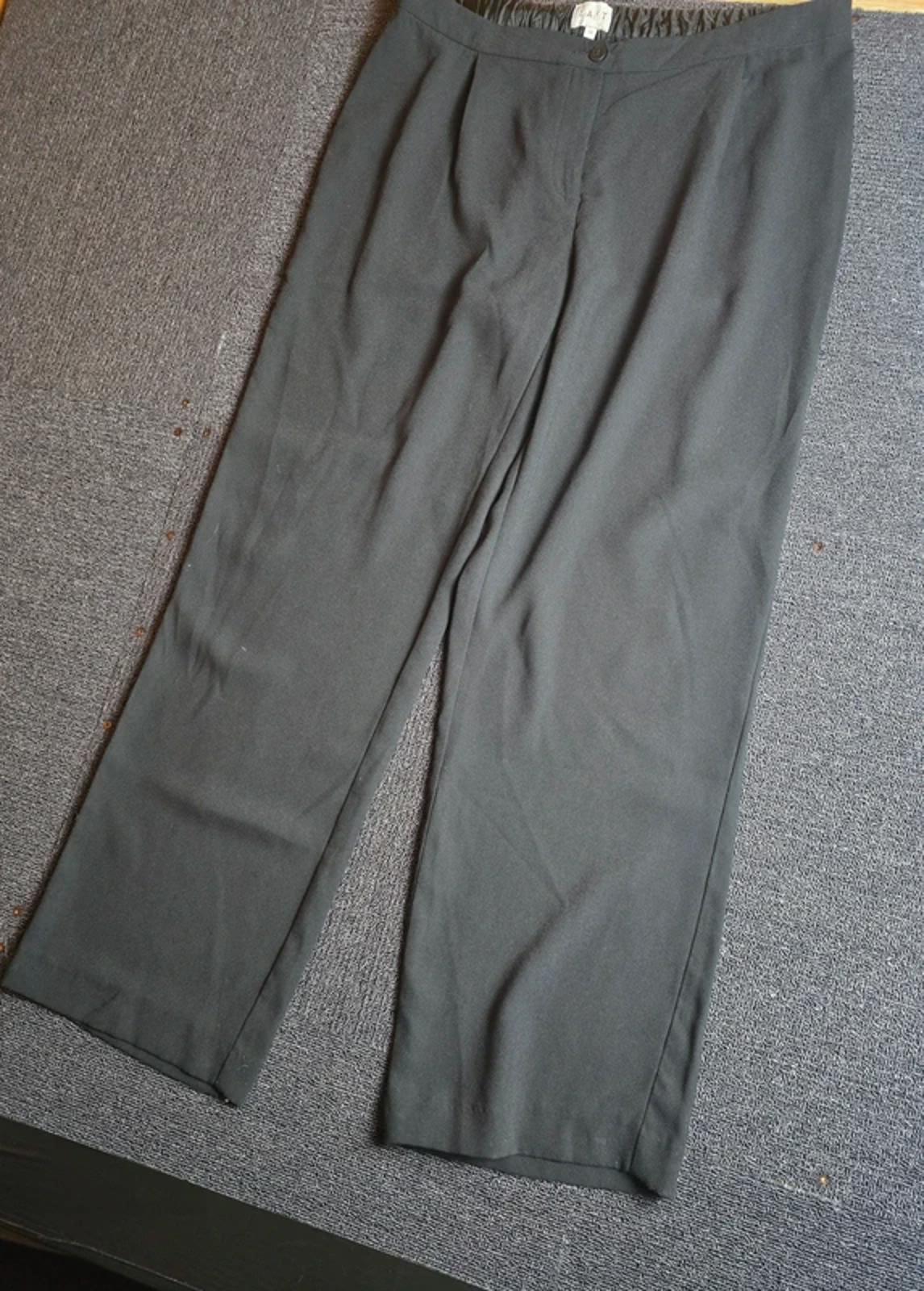 East Black High Waist Flared Work Trousers Size 14
