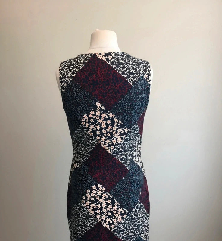 Tu Patchwork Floral A-Line Midi Dress Size 10