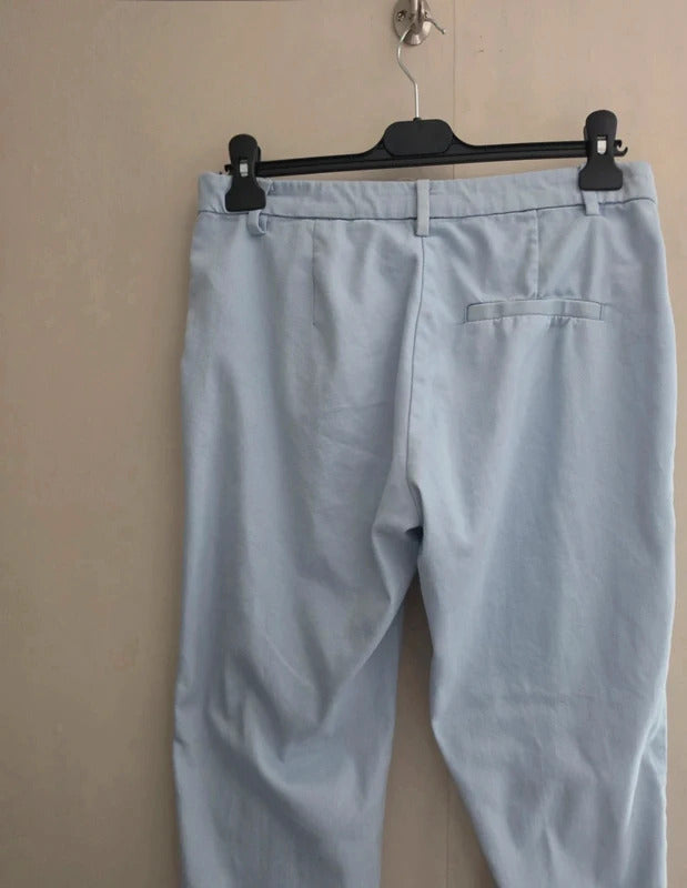 H&M Light Blue Side-Zip Slim Leg Trousers Size EUR 38 (Size 10)