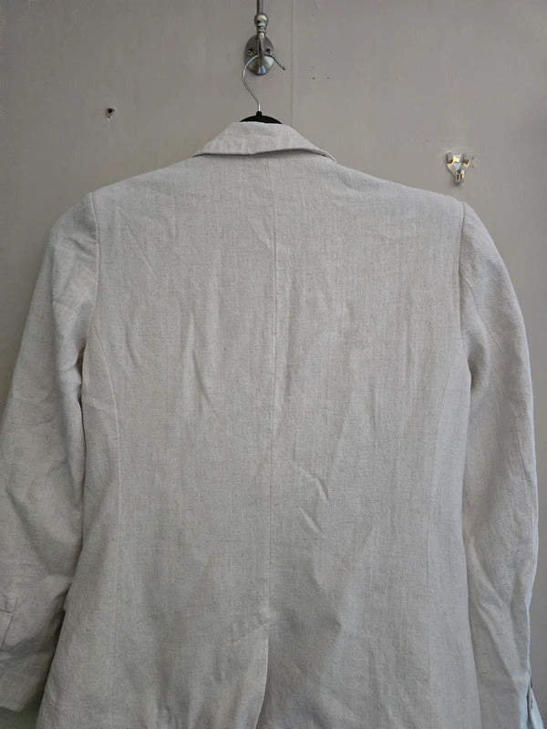 Primark Cream One Button Mid Length Blazer Jacket Size 8