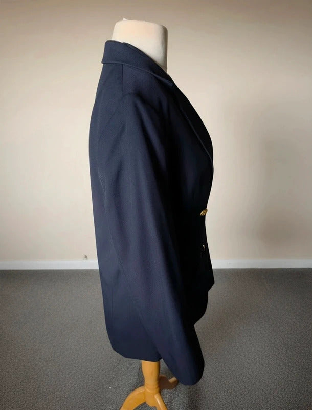H&M Black Gold Button Blazer – Size Small ( Size 10–12)