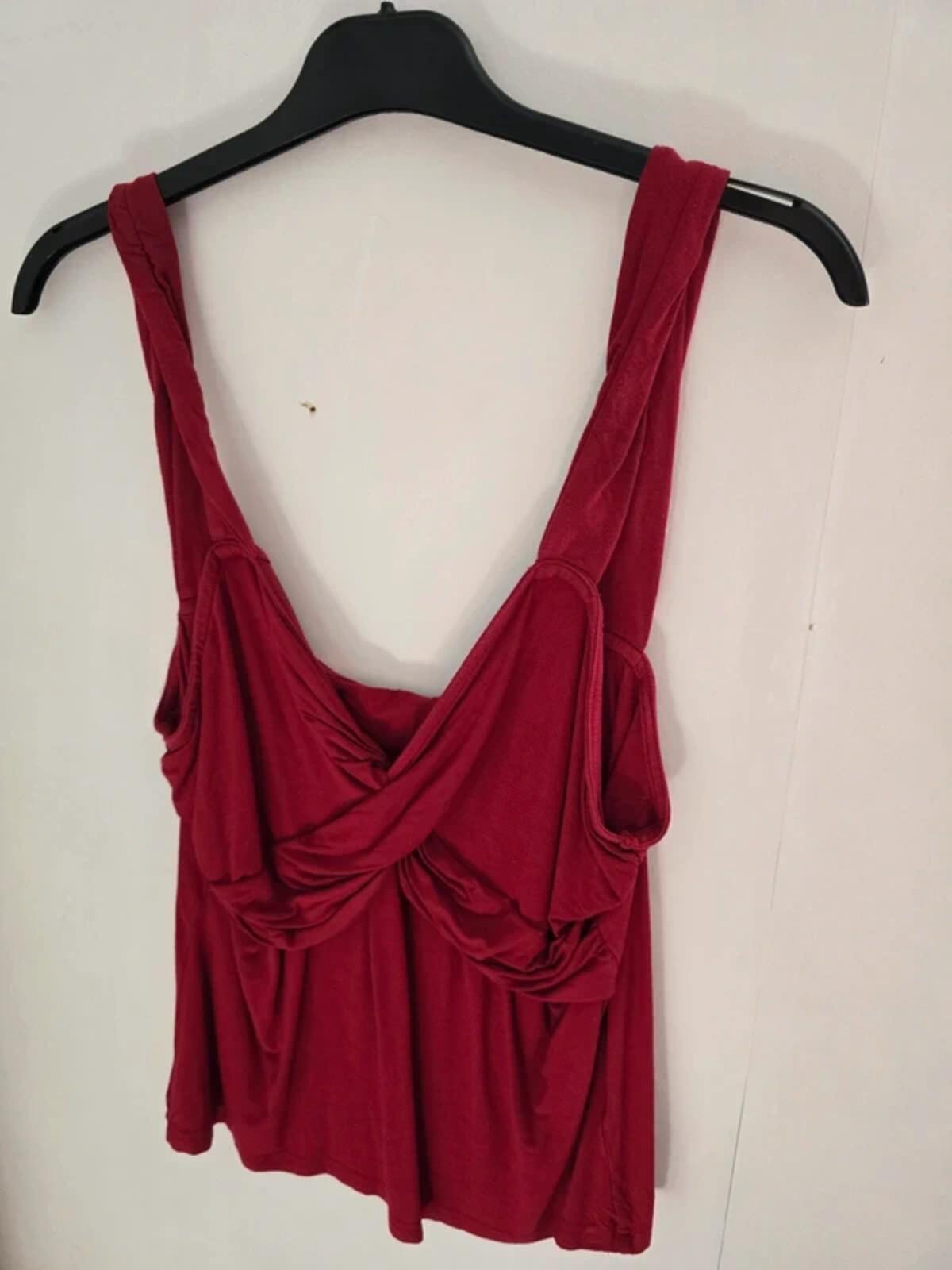 Shein Ladies Dark Red Crossover Bust Vest Top 2XL Size 16-18