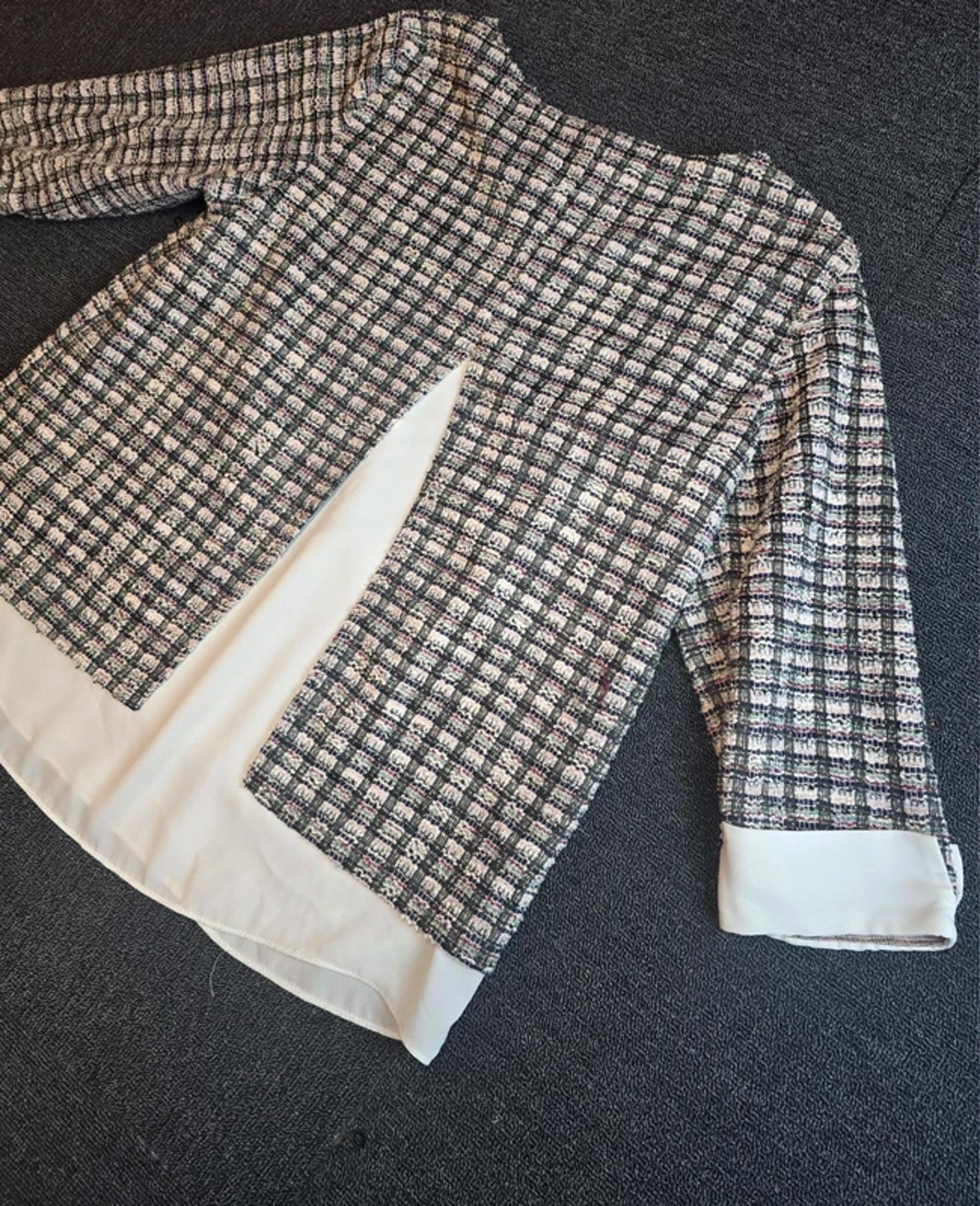 Wallis Black Knit Top Size 14 Woven Hem Smart Casual 3/4 Sleeve