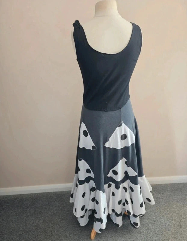 Joseph Janard Black & White Polka Dot Flared Midi/Maxi Dress EU 40 (Size 12)