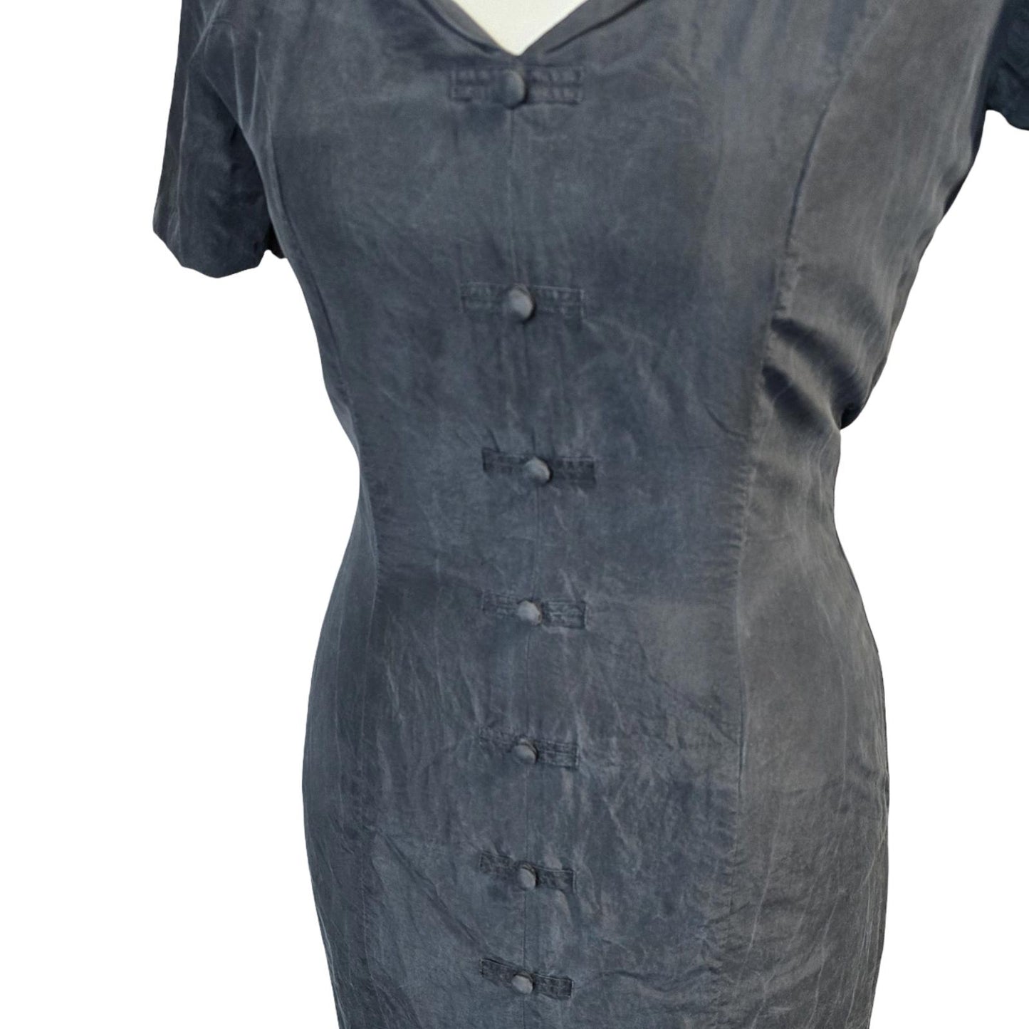 Monsoon Dress Black Vintage 100% Silk 1990s Weekend Causal