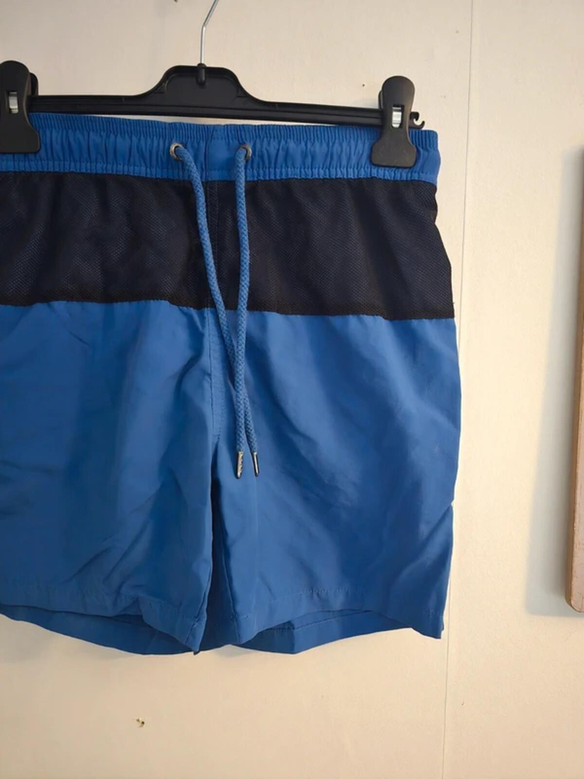 Dissident Mens Blue & Black Patterned Swim Trunks Size S