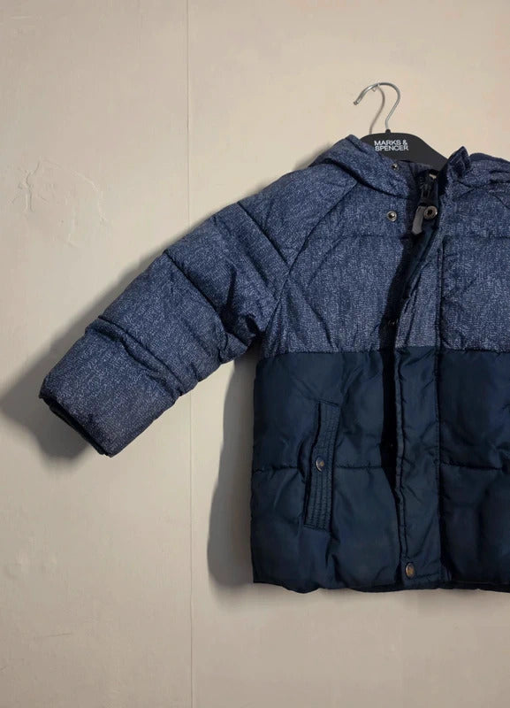 Primark Boys Navy Blue Hooded Puffer Coat Age 3–4 Years