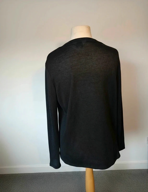 Blooming Marvellous Black Glitter Ruffle Maternity Nursing Jumper M Size 12-14