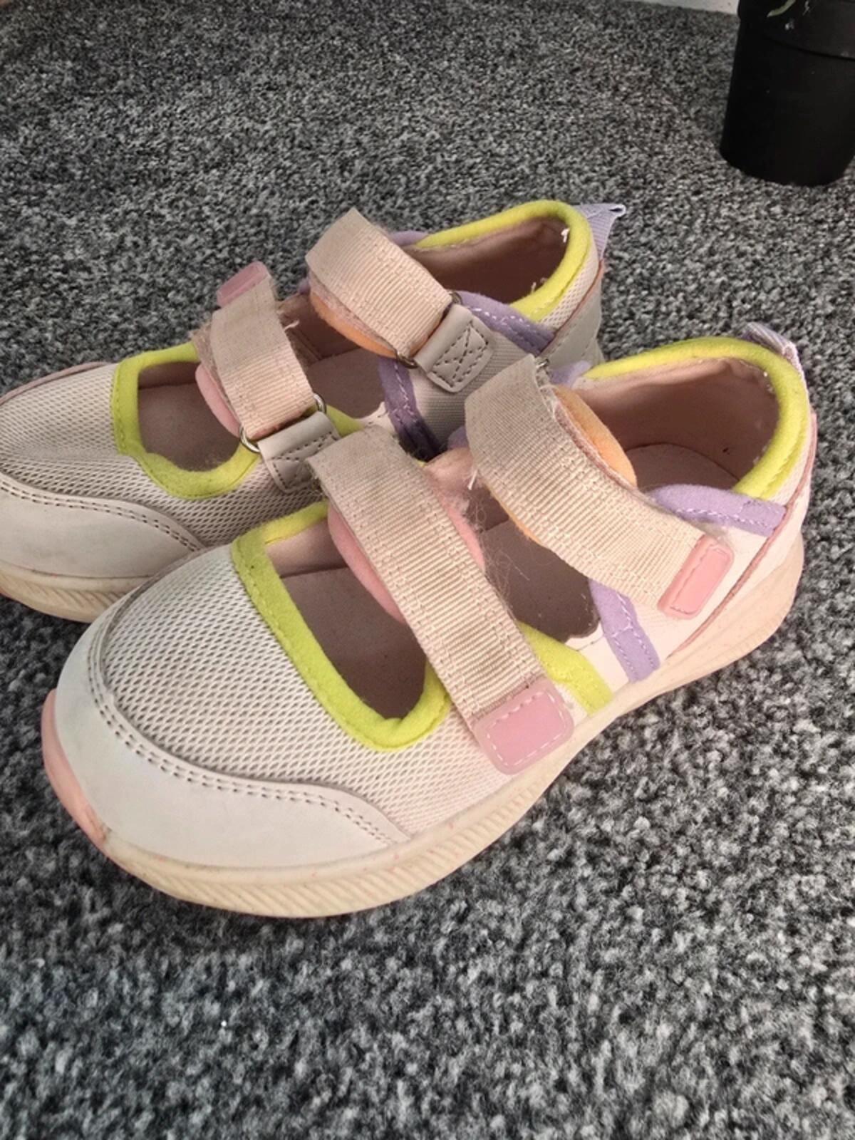 Tu Girls Multicoloured Mesh Velcro Trainers Size 10 Junior
