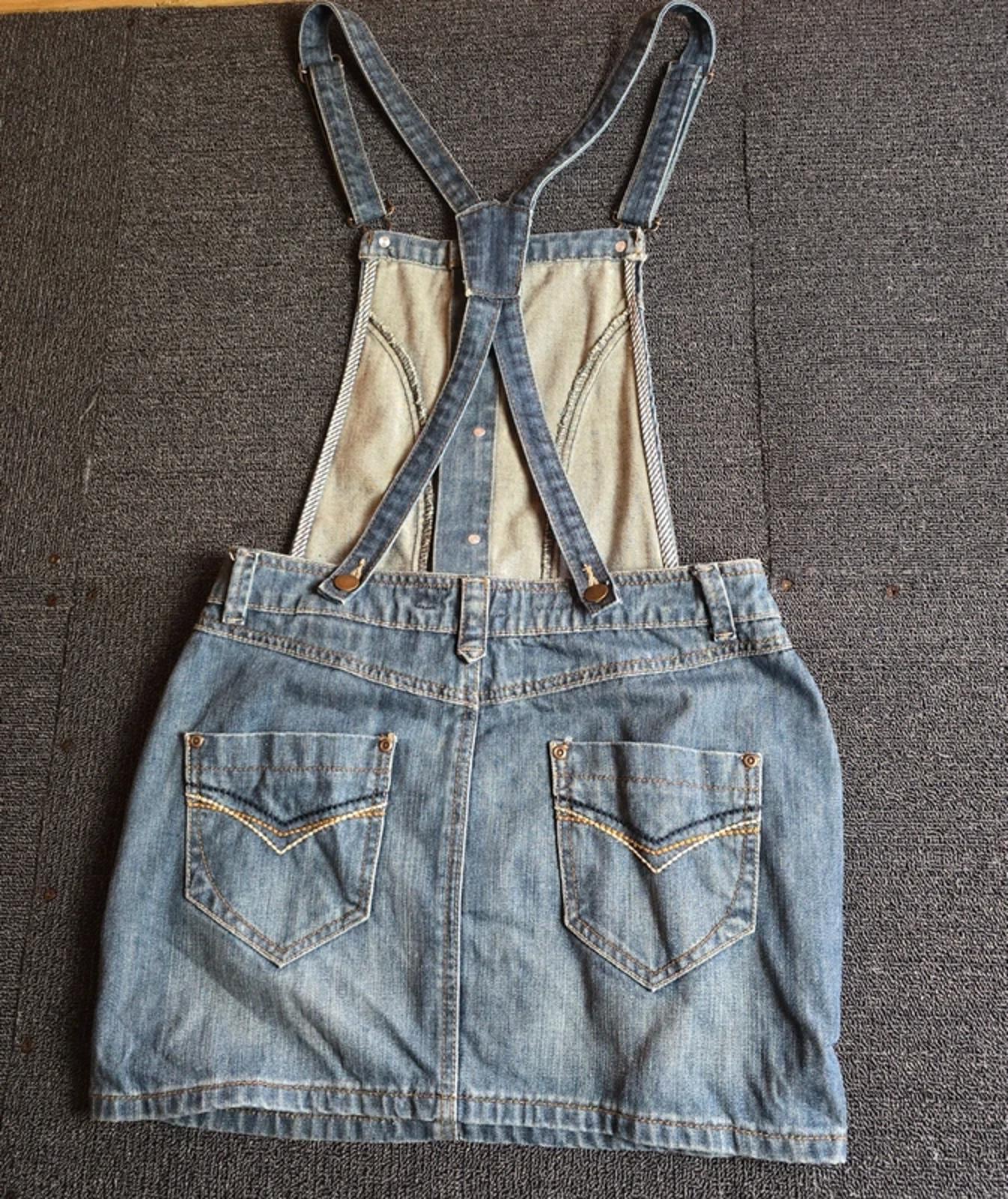 Next Pinafore Dress Denim Blue Size 8 Fits 6/8 Mini Y2k Causal