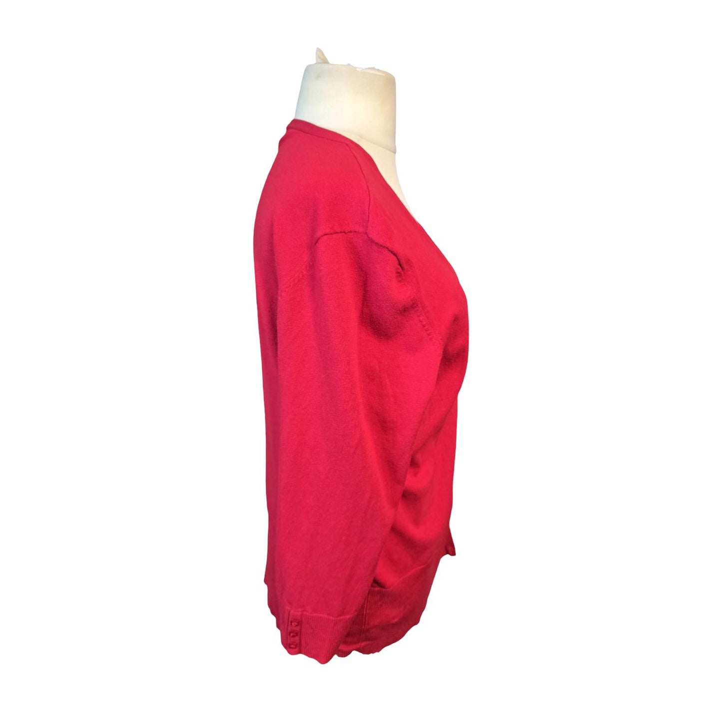 Red Herring Red Button Up Cardigan – Size 18 – Longer Length Knit