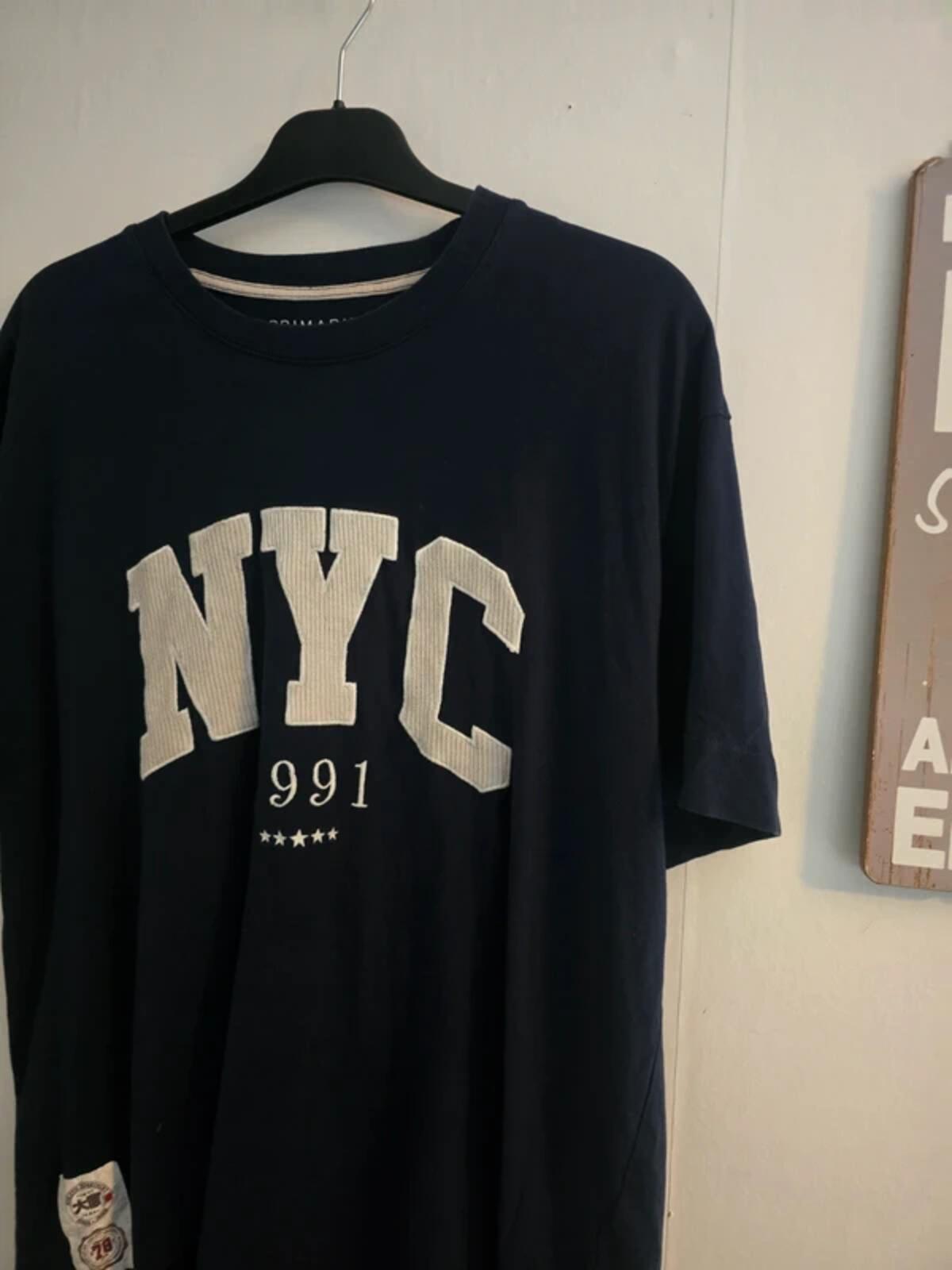 Men's Primark Navy Blue Short-Sleeve Cotton T-Shirt Size L