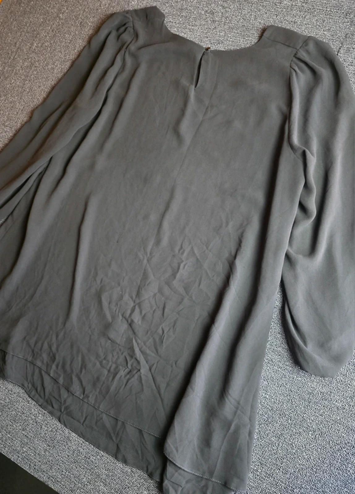 Yours Black Knee Length Dress UK Size 22 Layered Chiffon Long Sleeve Evening