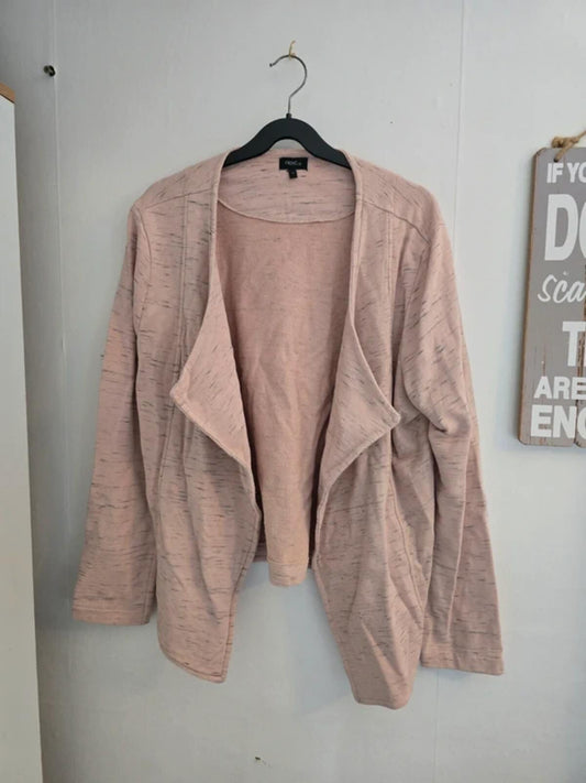 Next SP Pale Pink & Grey Lightweight Open Blazer - Size 16