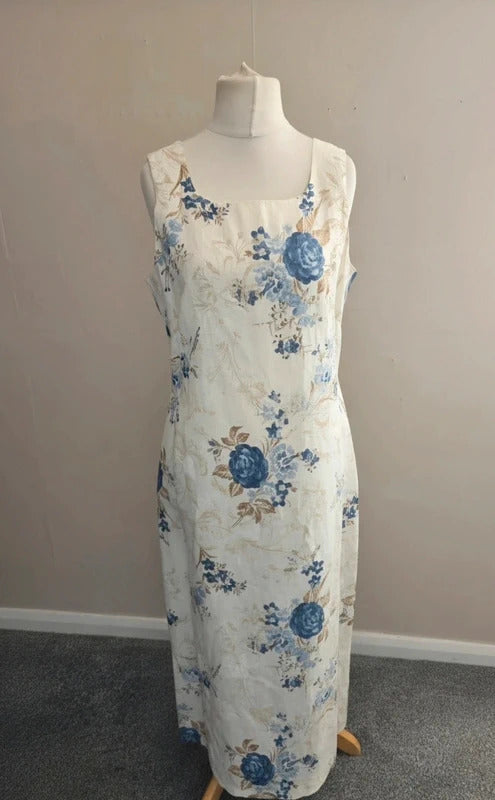 Bianco 100% Linen Occasion Dress & Blazer Set Size 14