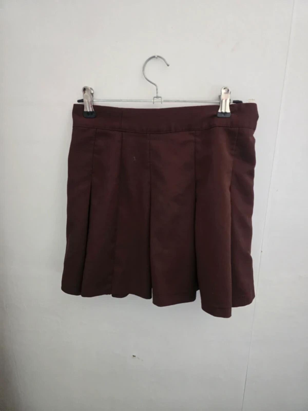H&M Brown Pleated Flared Mini Skirt Size Eur 34 Size 6-8