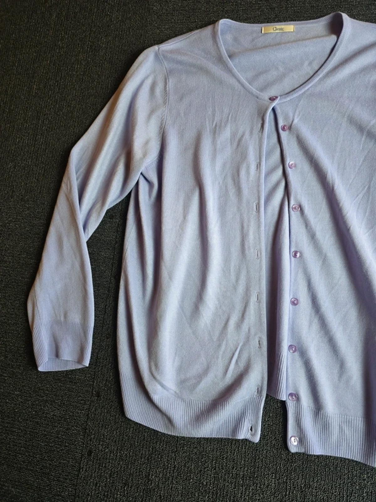 Marks & Spencer Lilac Cardigan Size 16 Classic Button Up Lightweight Knit