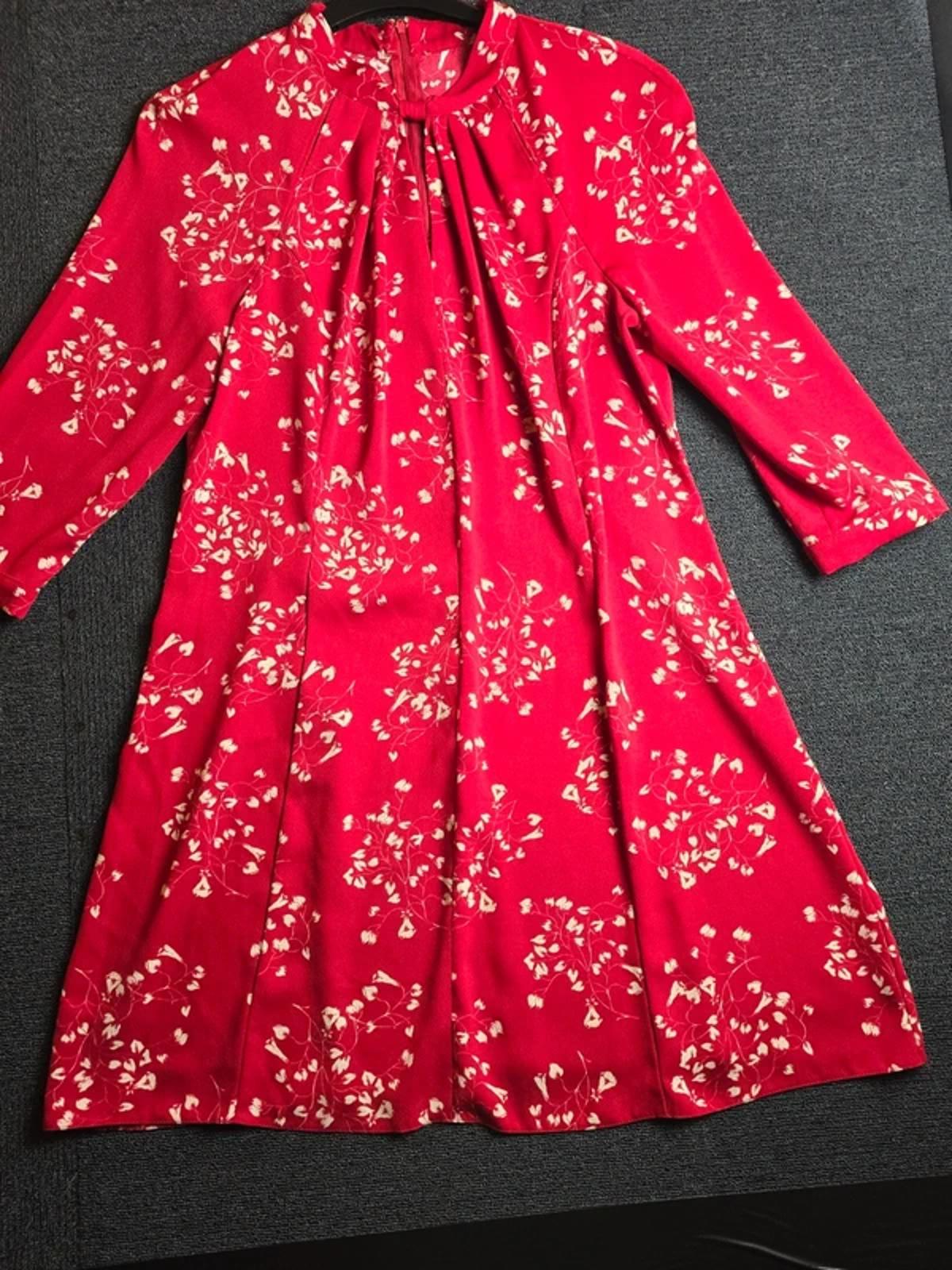 Phase Eight Dress Red & White Size 16 Floral Smart Causal