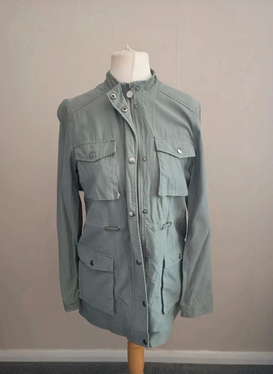 Thought Khaki Lightweight Lyocell Cotton Utility Jacket Size 10