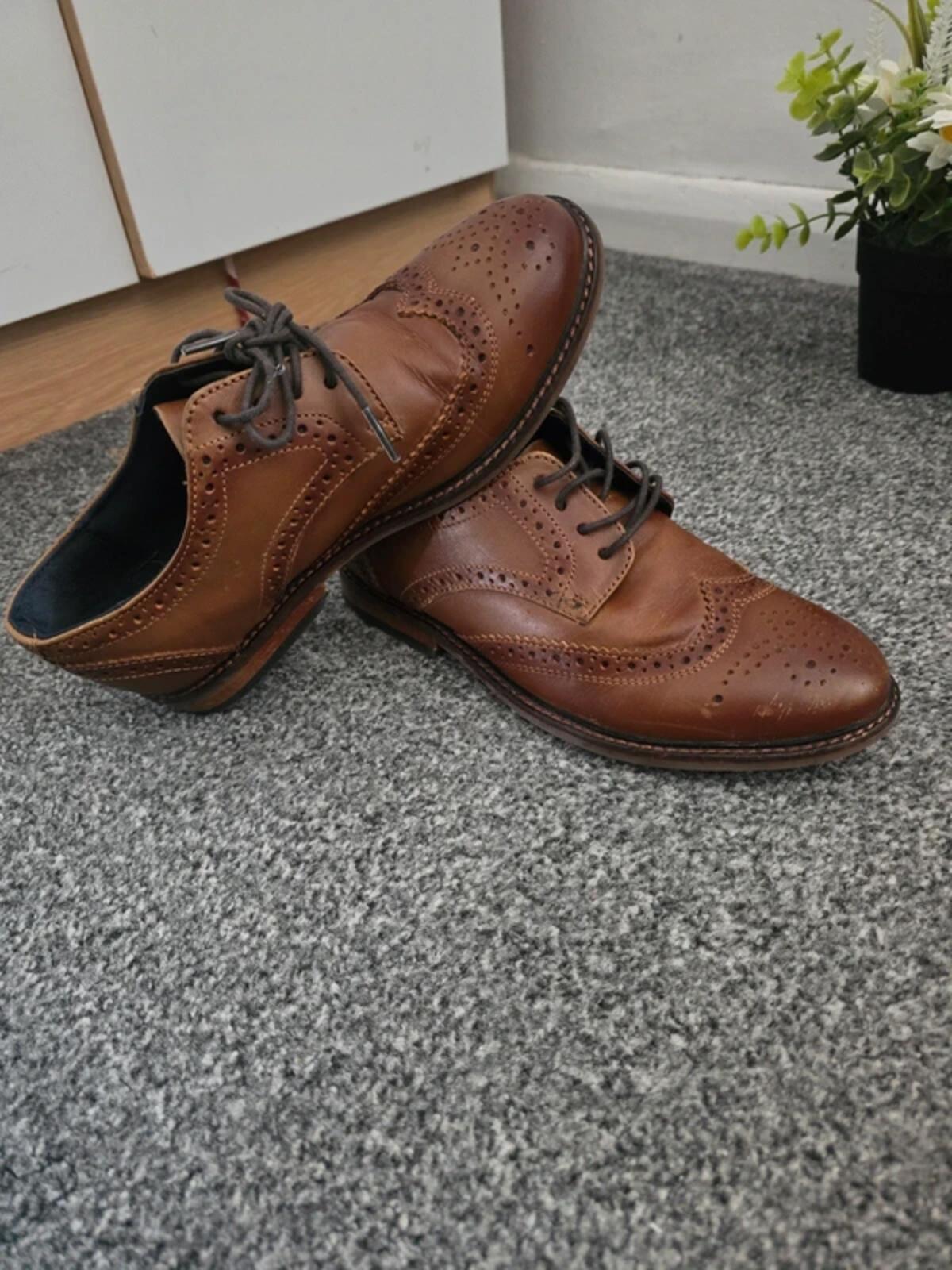 Boys Next Brown Formal Lace-Up Smart Shoes Size 4F (Junior)