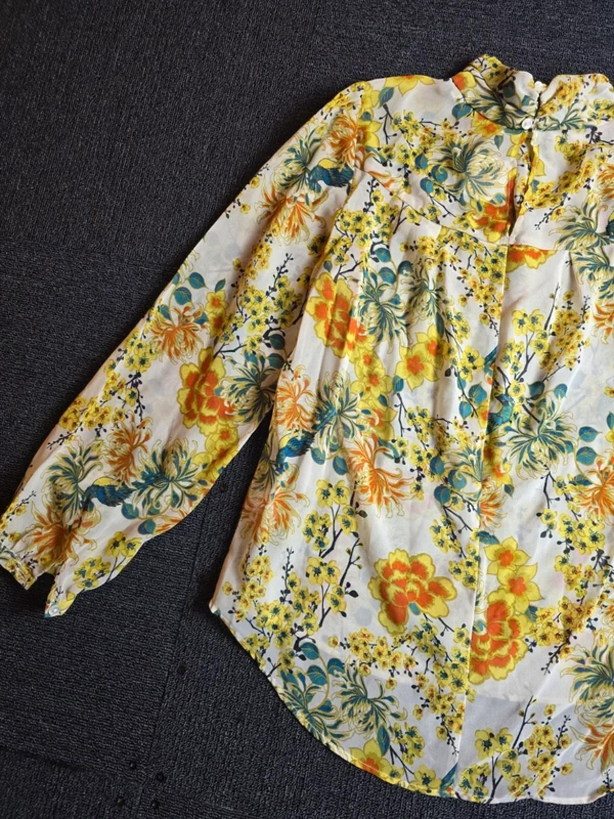 Next Blouse Floral Cream Size 12 Smart Casual