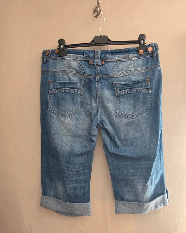 Next Blue Denim Cropped Capri Jeans Size UK 12 Reg