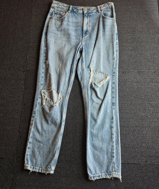 Dynamite Claudia Jeans Light Blue Size 8 High Waist Distressed