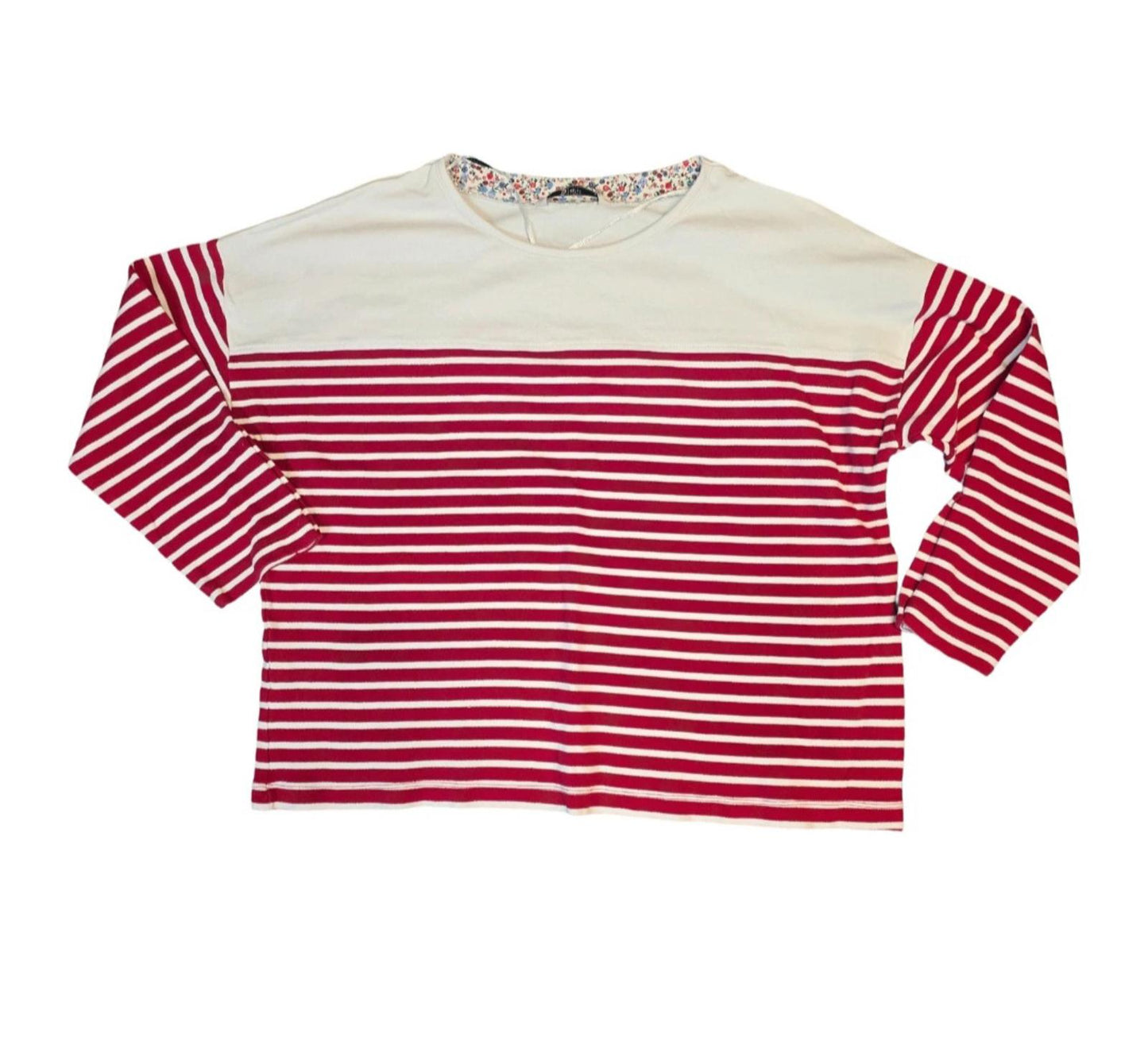 Tu White & Red Striped T-shirt size 16
