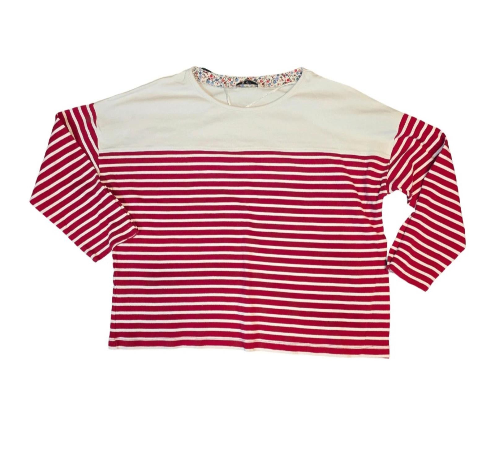 Tu White & Red Striped T-shirt size 16