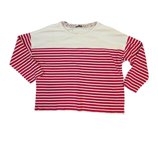 Tu White & Red Striped T-shirt size 16
