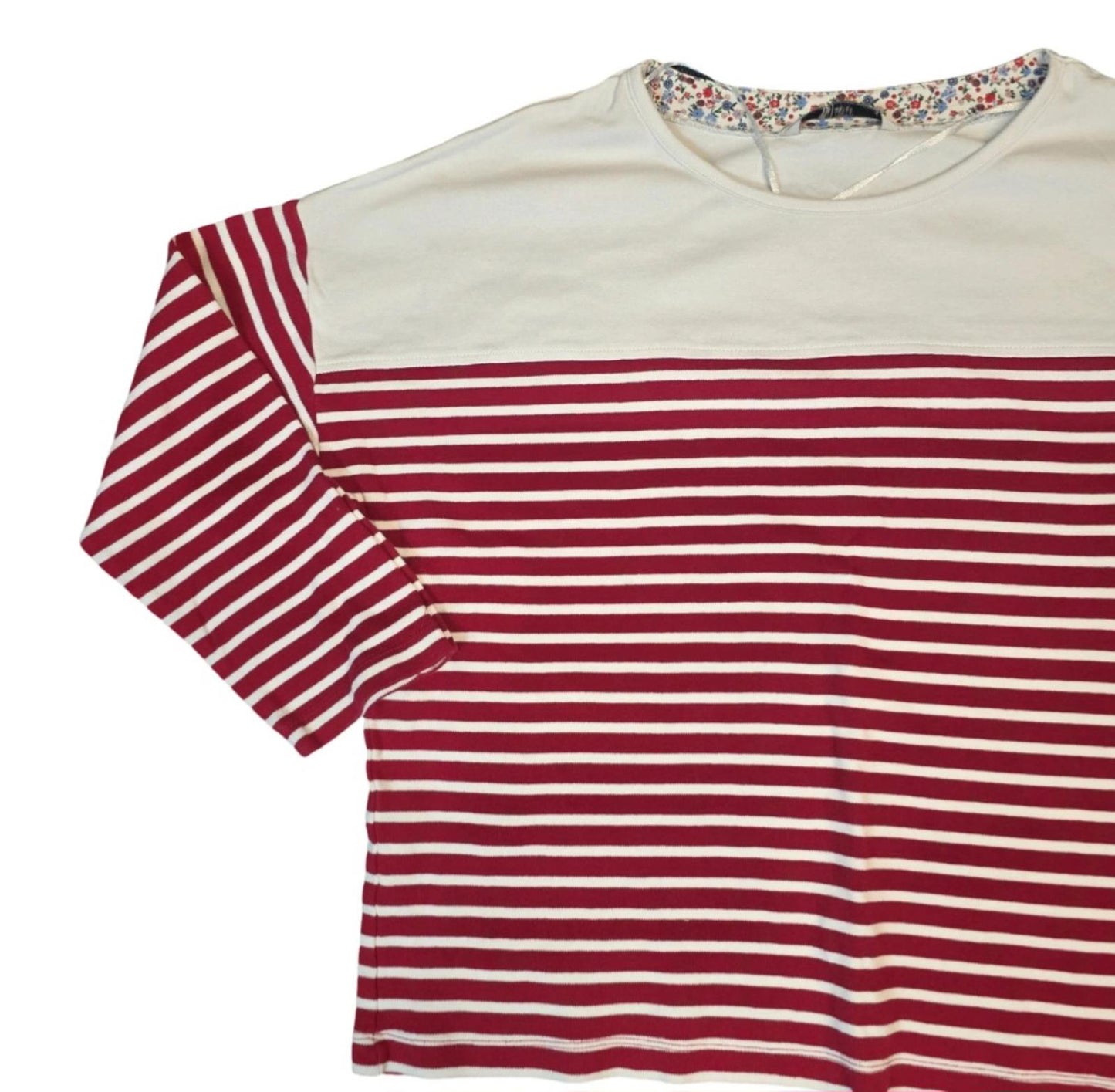 Tu White & Red Striped T-shirt size 16
