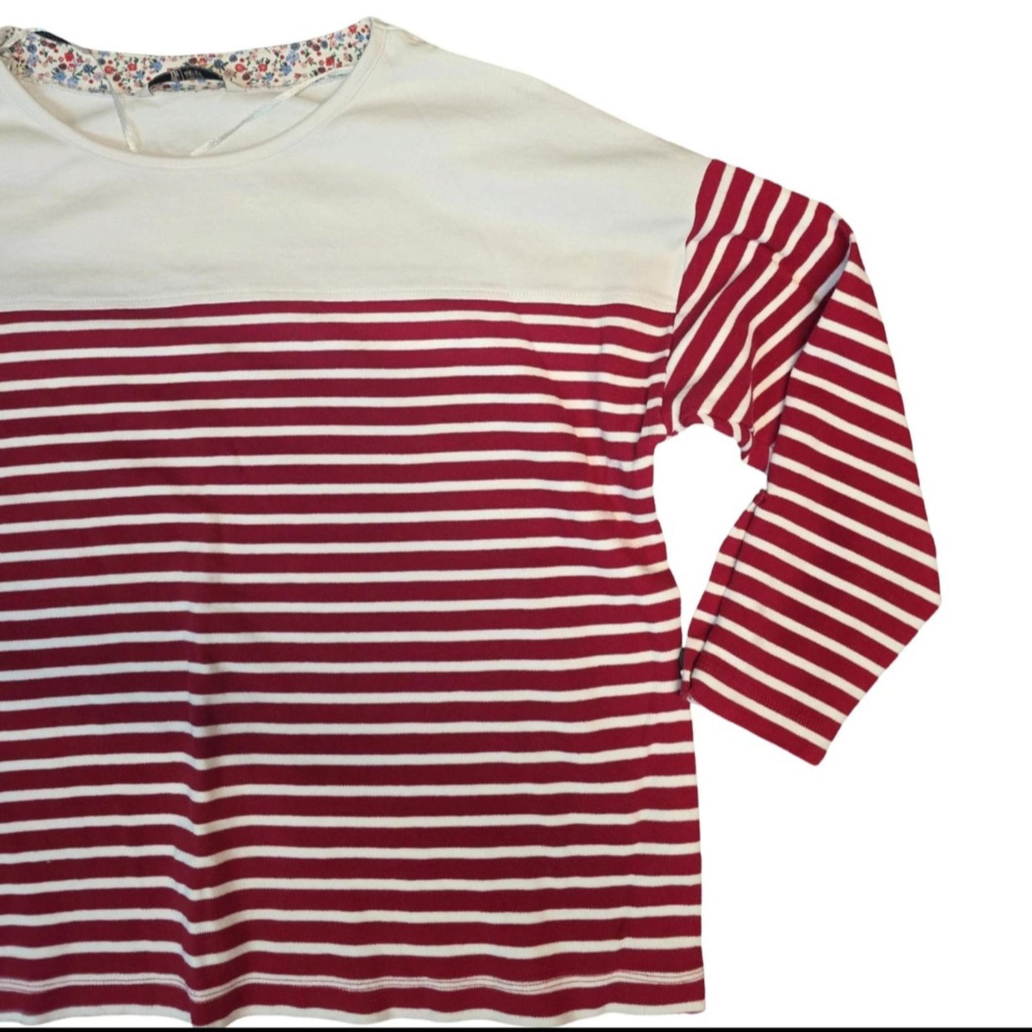Tu White & Red Striped T-shirt size 16