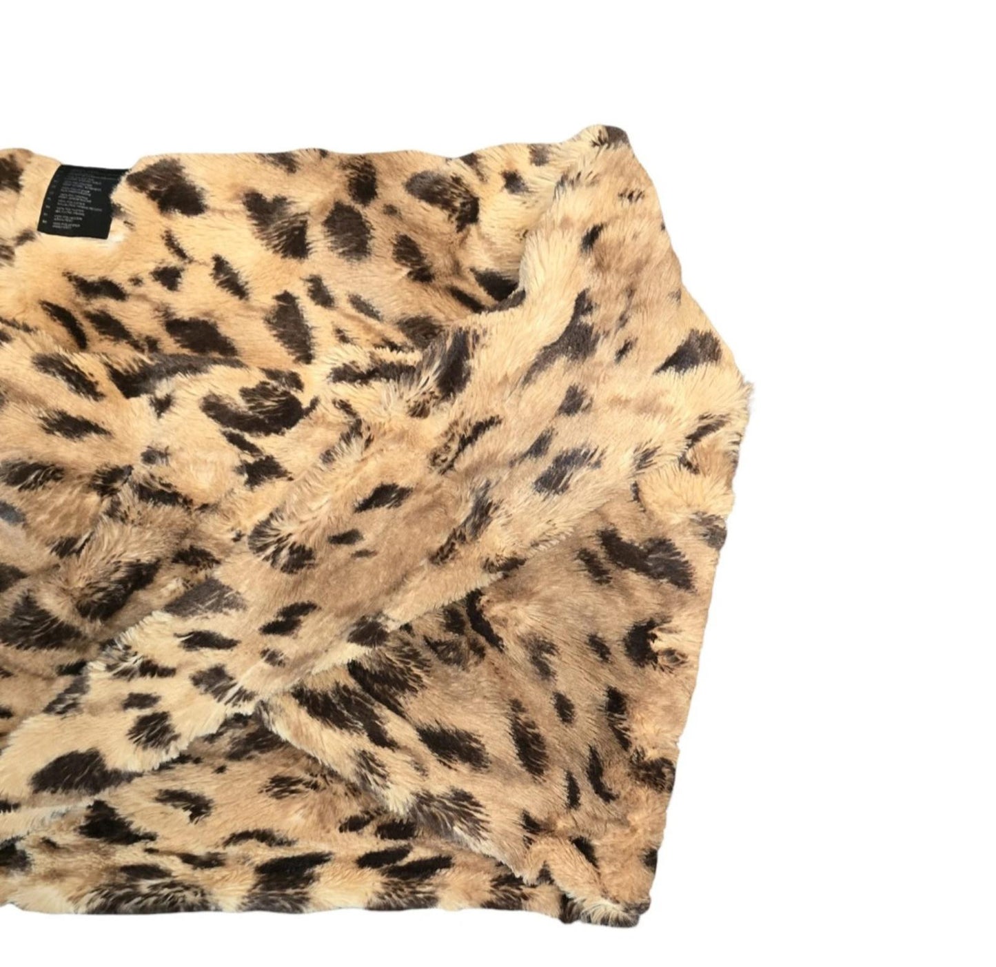 Faux Fur Animal Print Cross Infinity Scarf