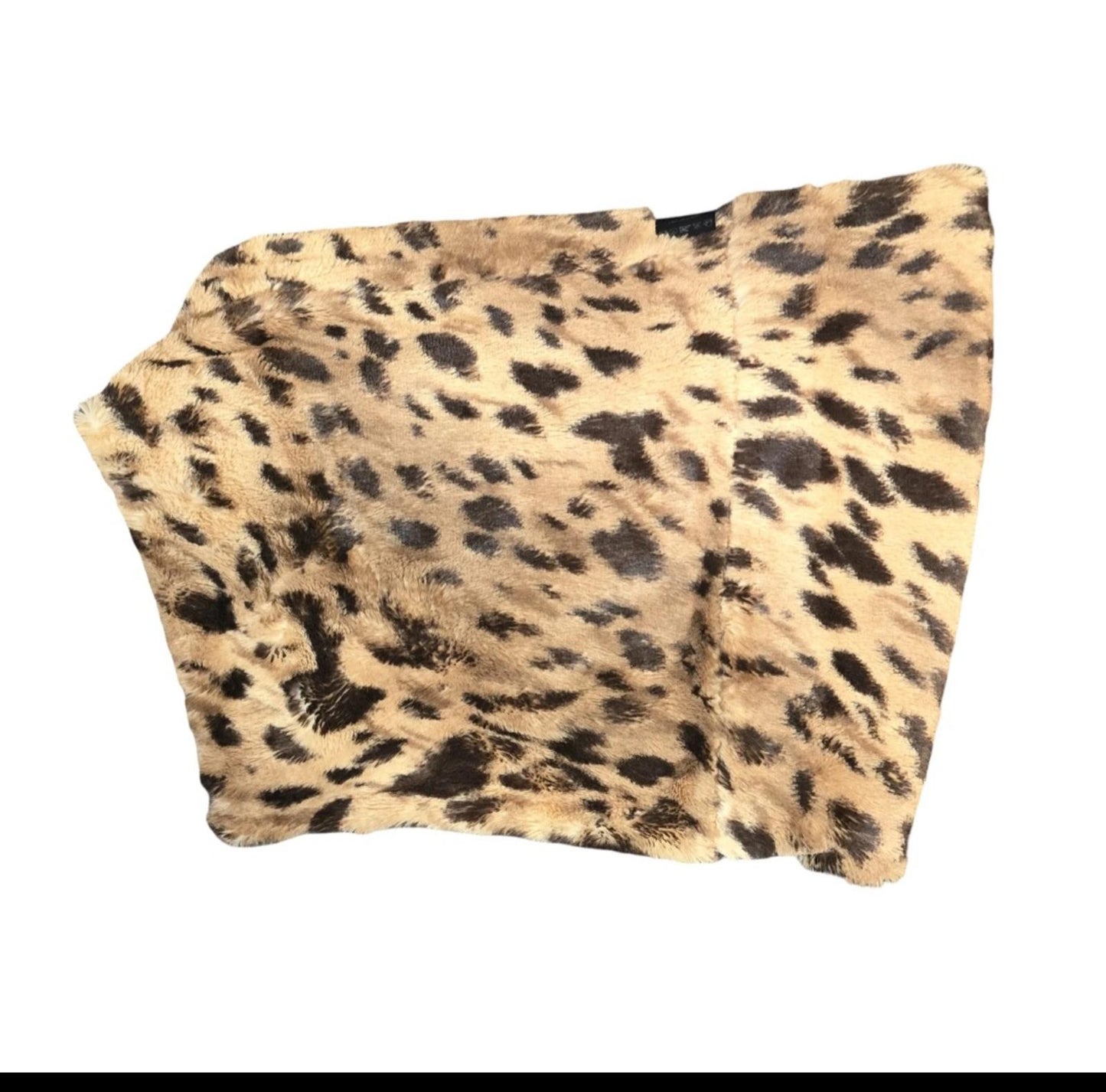 Faux Fur Animal Print Cross Infinity Scarf