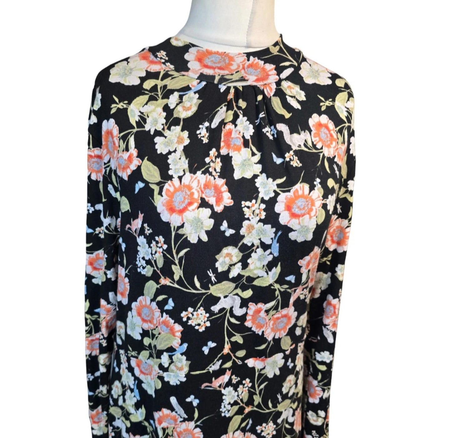 Tu floral black & multicoloured dress size 16 work causal