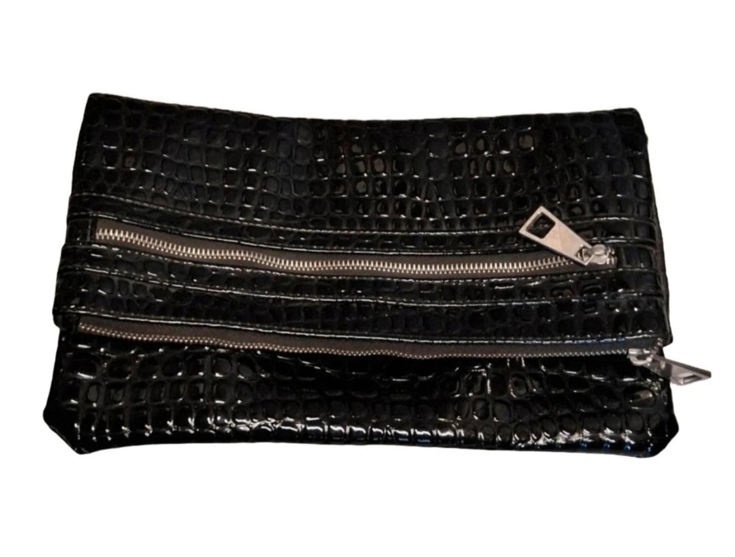 Primark black faux leather clutch bag
