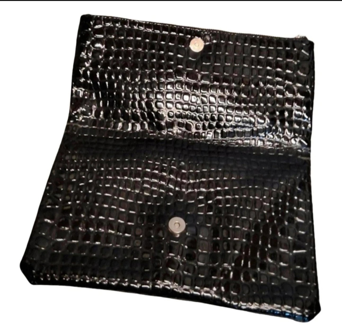 Primark black faux leather clutch bag