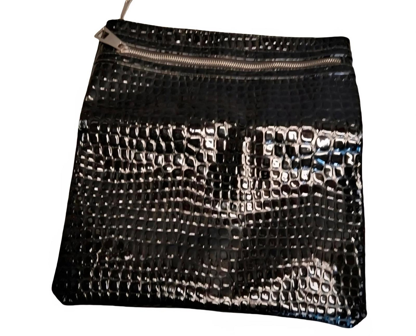 Primark black faux leather clutch bag