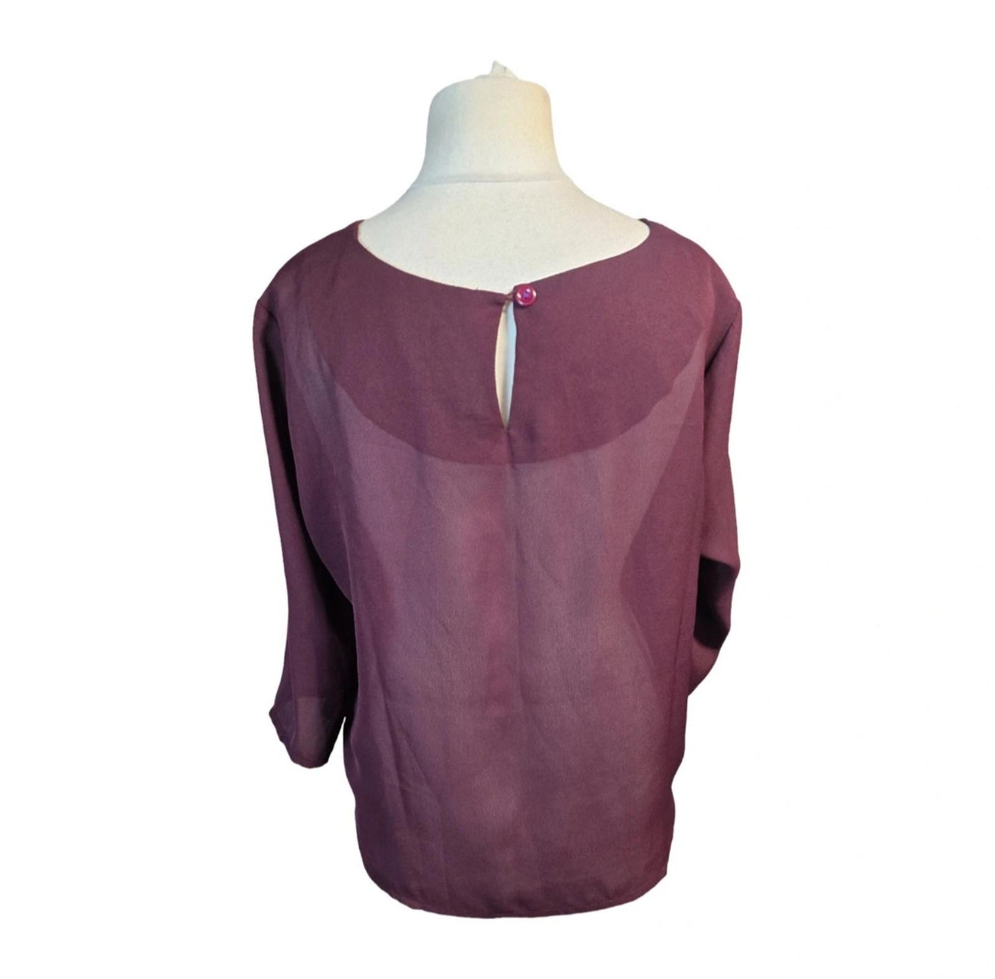 Dickens & Jones burgundy & bronze top size 16