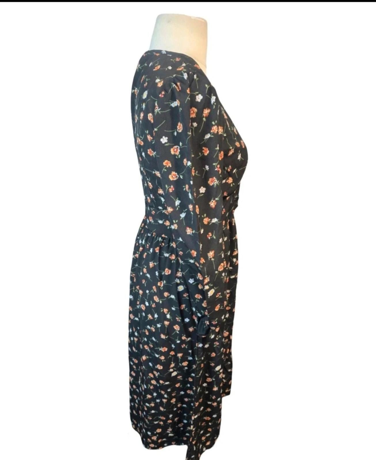 Shein black floral dress Med size  10