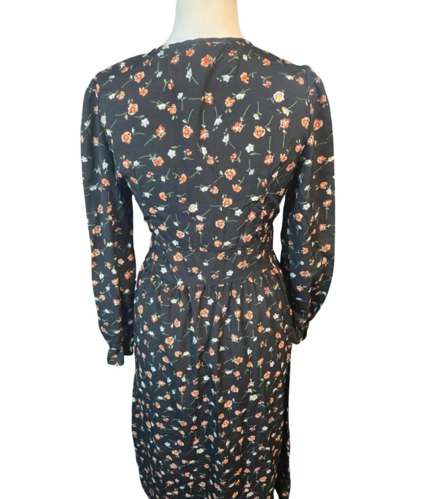 Shein black floral dress Med size  10