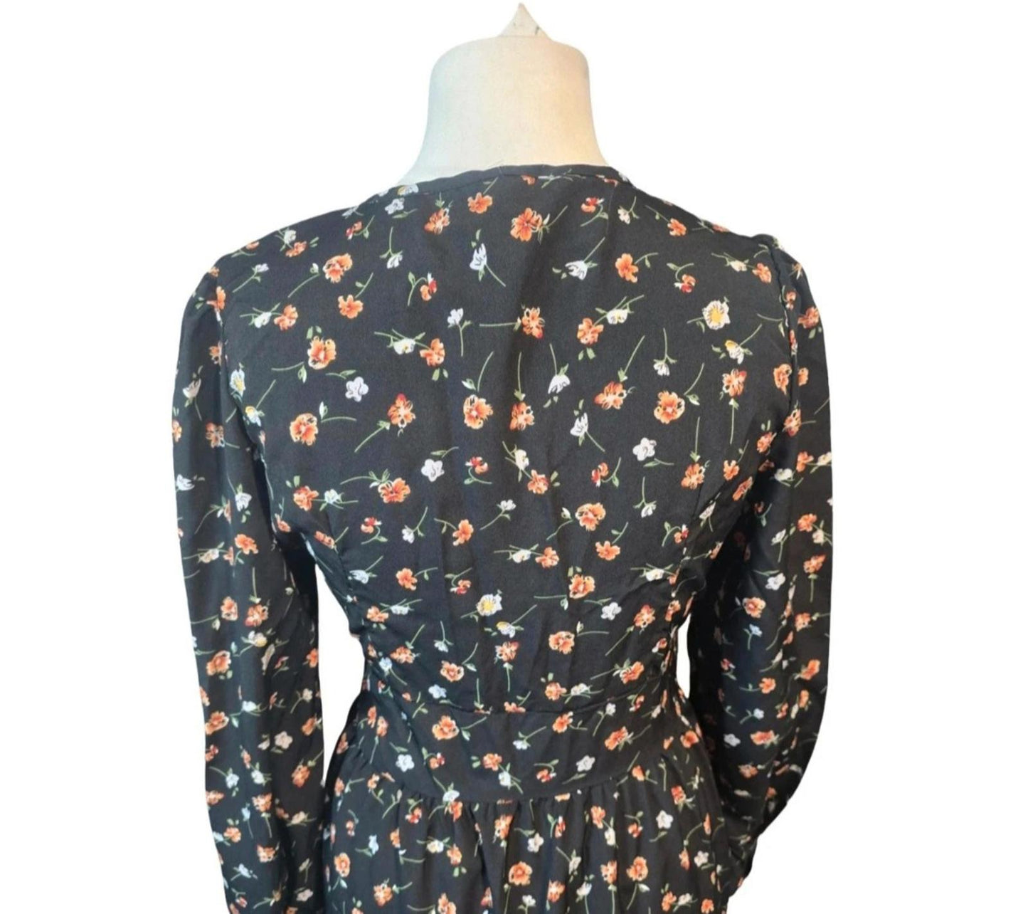 Shein black floral dress Med size  10