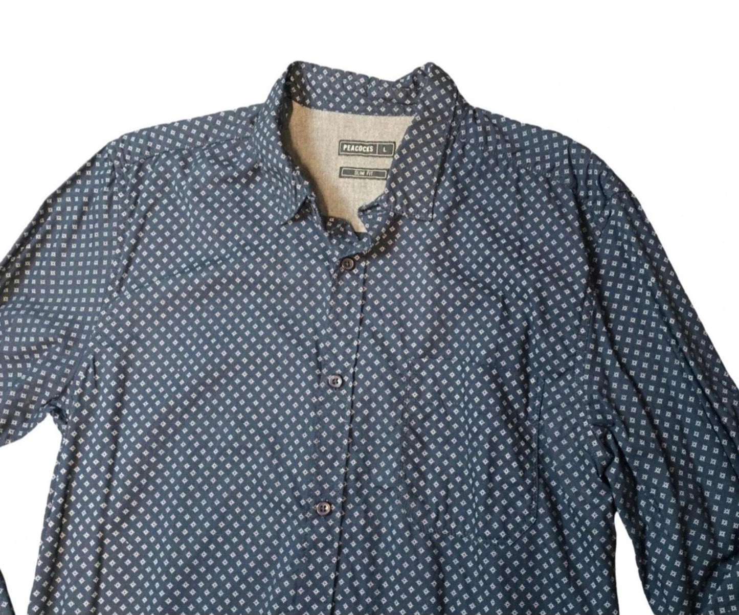 Peacocks navy shirt size Large
