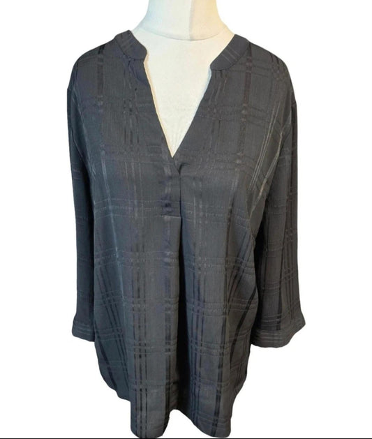 Nutmeg black blouse size 16 work 