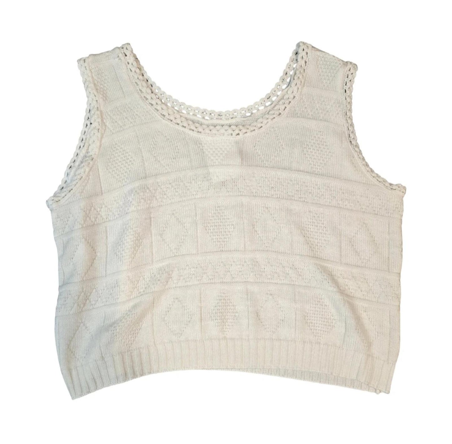 White knitted tank top / vest one size