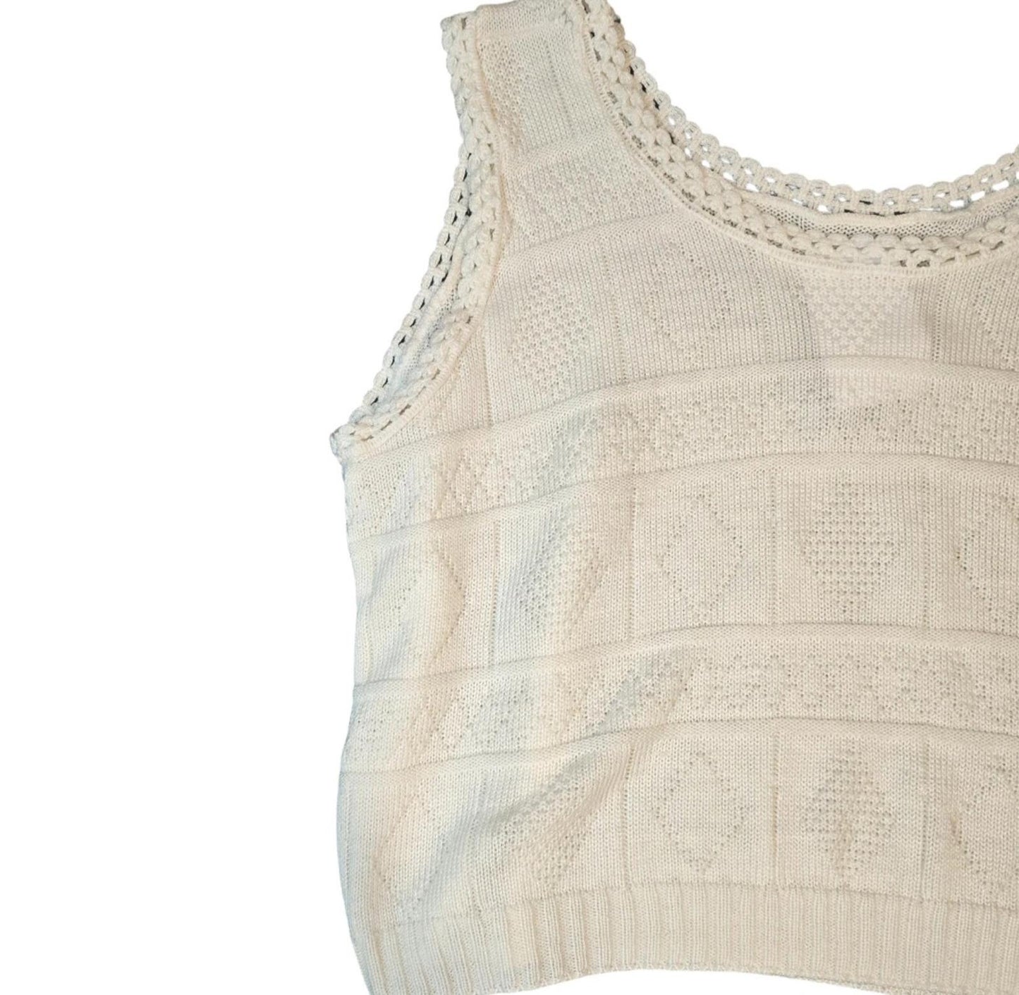 White knitted tank top / vest one size